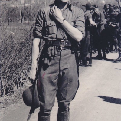 Con la divisa da Ufficiale degli Alpini, Aosta, 1941