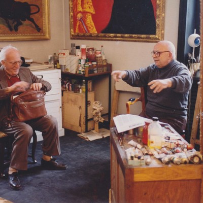Con Aligi Sassu nel Marzo del 1993
