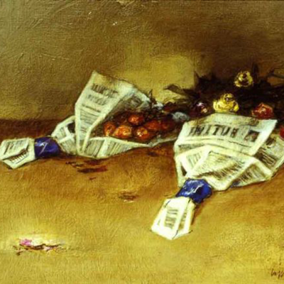 Fiori secchi nel giornale